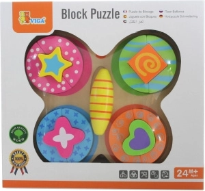 VIGA puzzle en bois papillon pour enfants (13 pièces)