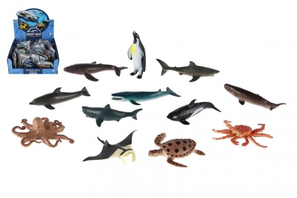 Créatures marines en plastique 8-10 cm mélange de types dans une boîte
