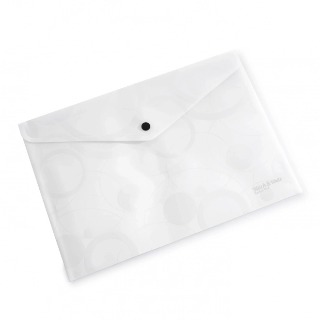 Pochette avec bouton pression A4 noir et blanc