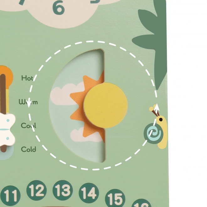 Calendrier éducatif en bois en anglais