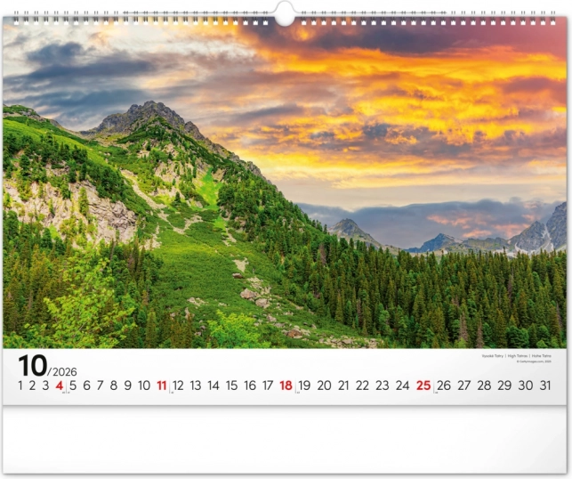 Calendrier mural Magiques Tatras 2026