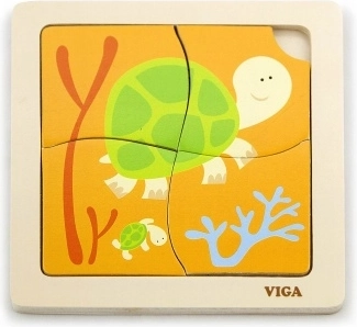 Puzzle en bois Tortue avec 4 pièces
