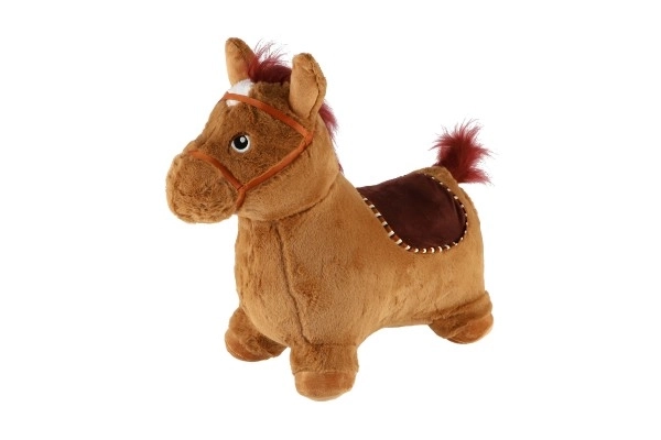 Cheval en peluche marron à effets