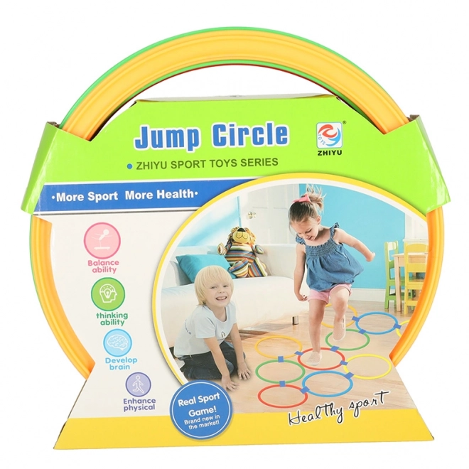 Jeu de saut - cercles colorés