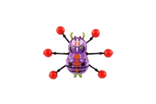 Araignée en plastique rampant sur verre 8x6cm 4 couleurs sur carte