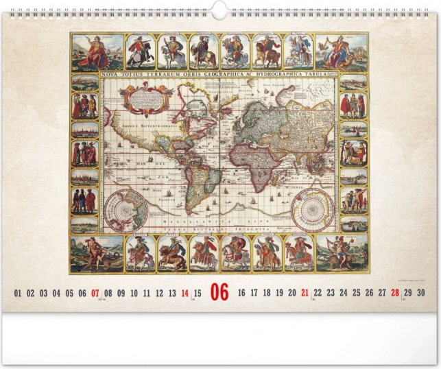 Calendrier mural Cartes anciennes 2026