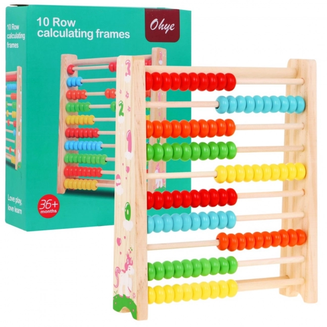 Abacus en bois pour enfants 3+ Apprendre à compter jusqu'à 100 Boules colorées