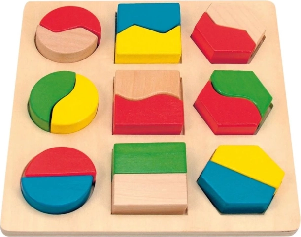 Puzzle en bois à encastrer – formes et couleurs