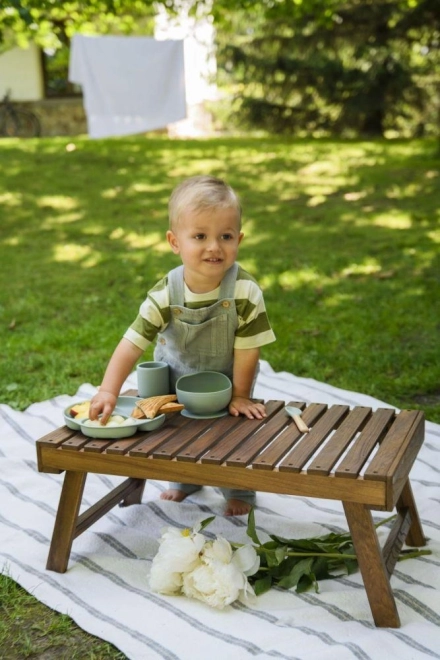Set de vaisselle en silicone pour enfants MoMi AMI gris