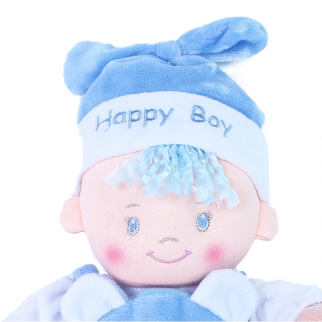 Poupée en tissu 25 cm mimi bleu e-emballage
