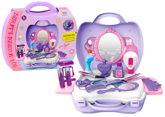 Ensemble de cosmétiques de coiffure dans un étui Miroir violet pour sèche-cheveux