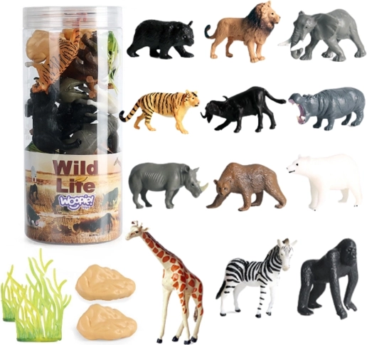 Woopie ensemble de figurines d’animaux sauvages 16 pcs