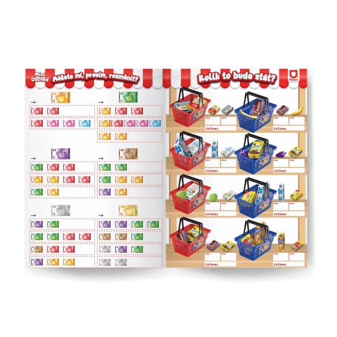 Mini panier commercial avec accessoires et apprentissage