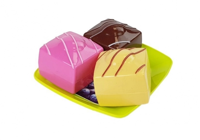 Set de jouets de desserts avec plateau