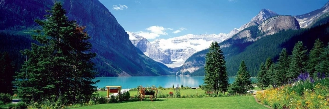 Puzzle panoramique Lac Louise, Rocheuses canadiennes 1000 pièces