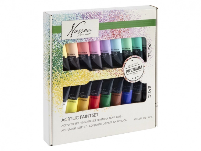 Ensemble de peintures acryliques Nassau Fine Art 18 pcs