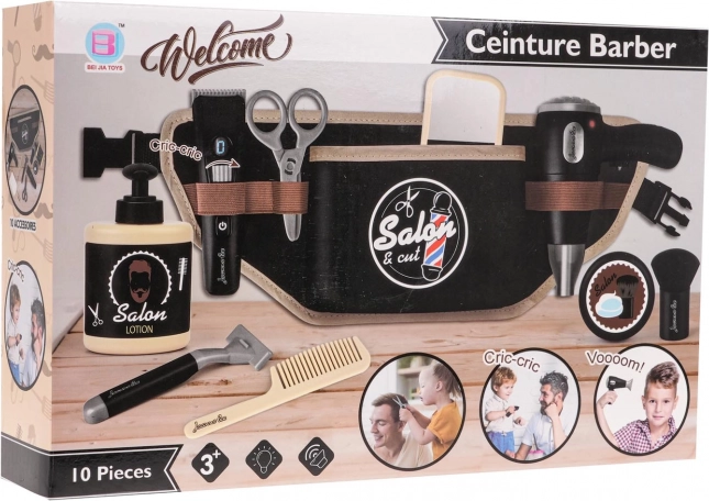 set de barbier pour enfants avec ceinture et accessoires