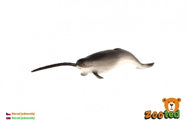 Narval unicorn en plastique zoo 20cm dans un sac