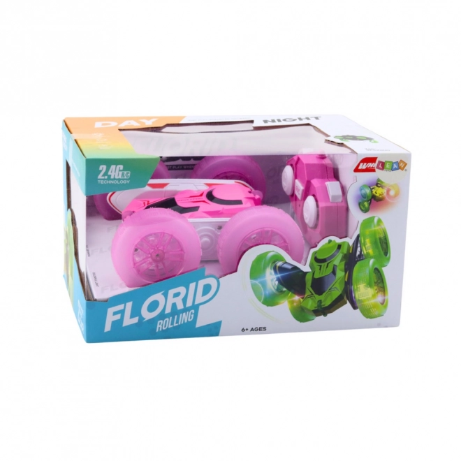 Voiture cascadeuse rose télécommandée 360°