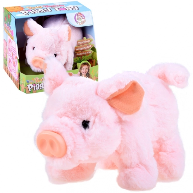 Petit cochon en peluche interactif