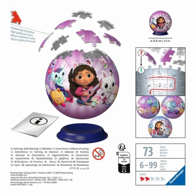 3D puzzleball Maison magique de Gábinin 72 pièces