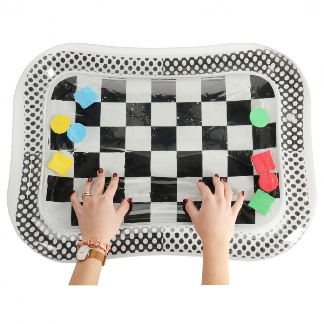 Tapis d'eau pour enfants - Échiquier noir et blanc