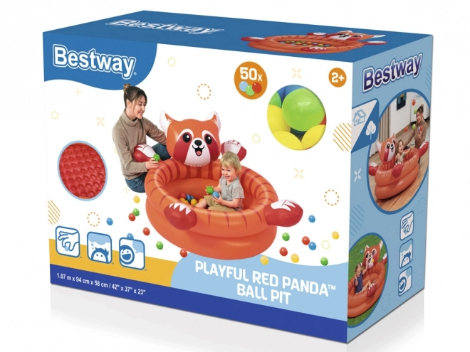 Piscine sèche panda roux avec balles de Bestway