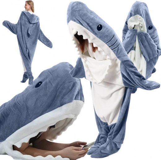 Combinaison chaude et douce / sac de couchage requin - taille L