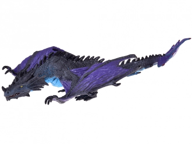 Figurine majestueuse dragon violet avec mâchoire mobile