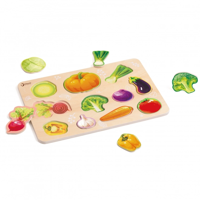 Puzzle en bois Montessori avec légumes