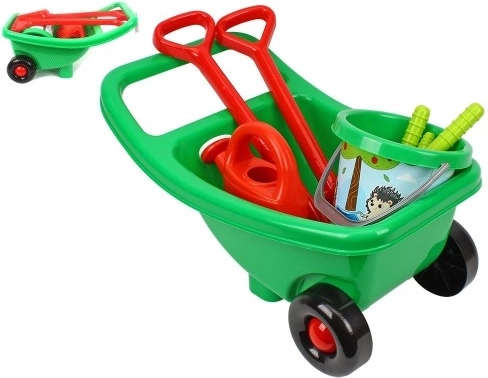 Set de jardin en plastique avec brouette, seau et arrosoir
