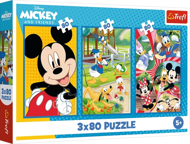 Puzzle Équipe Mickey Mouse 3x80 pièces