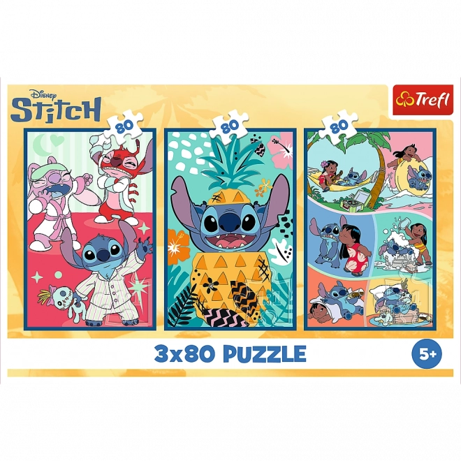 Puzzle Lilo & Stitch : Trois Puzzles en Un - Stitch 3x80 Pièces