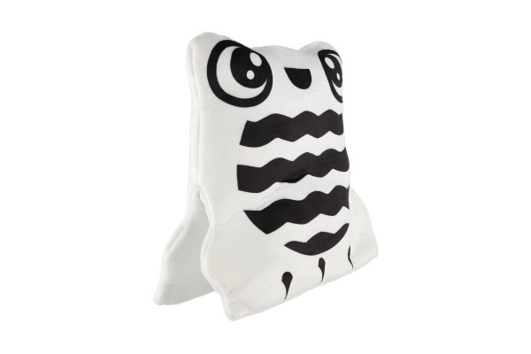 Coussin en peluche 35x30cm noir et blanc en sac 0+
