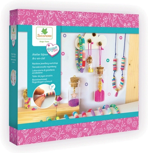 Fabrication de bijoux – bijoux arc-en-ciel avec perles Heishi et mini fioles