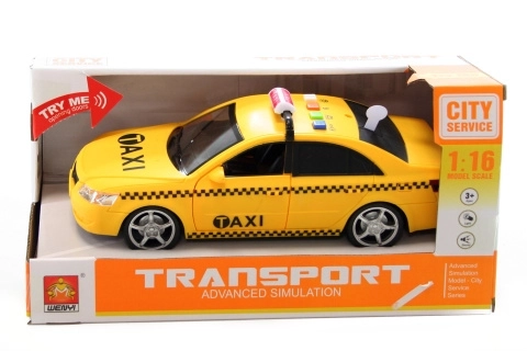 Taxi en plastique à piles avec lumières et sons