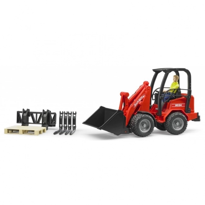 Chargeur rouge Bruder Schäffer 2034 avec figurine et accessoires