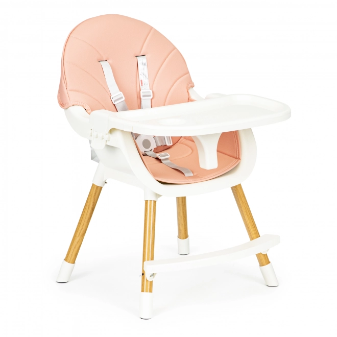 Ecotoys Chaise Haute 2 en 1 Rose