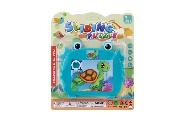 Jeu de puzzle animal en plastique 12,5x11cm 4 couleurs sur carte