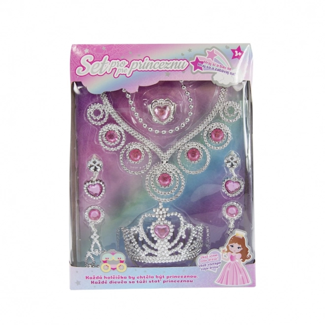 Ensemble pour princesse couronne, boucles d'oreilles et collier