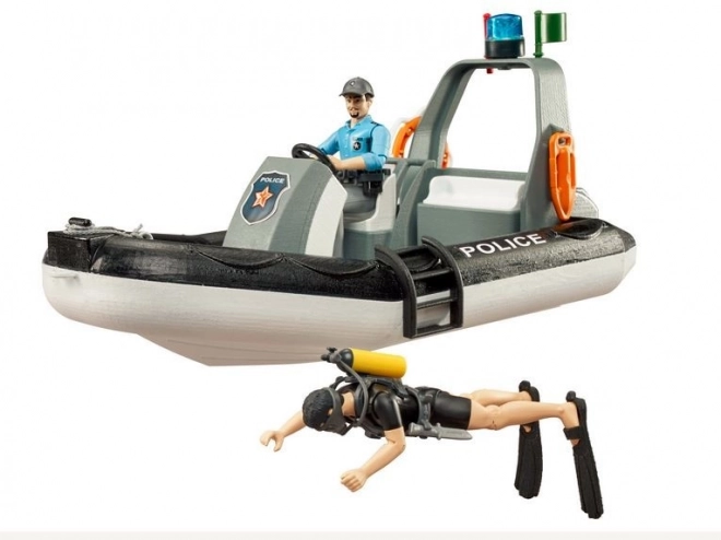 Bruder Bateau de police avec policier et plongeur