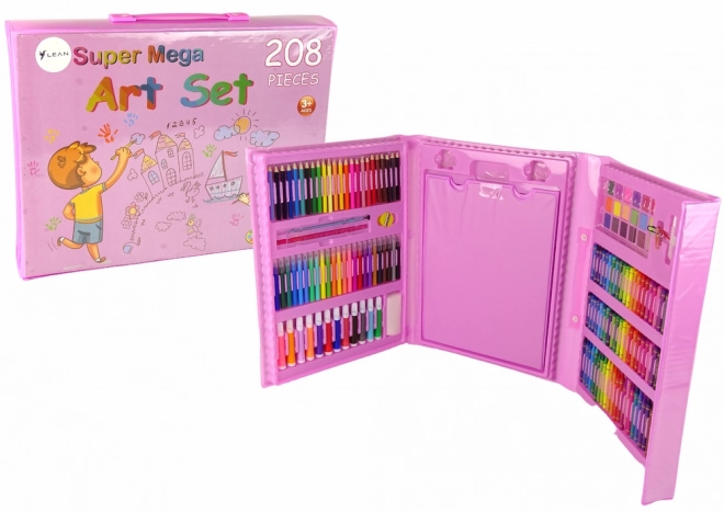 Ensemble artistique de valises roses 208 pièces