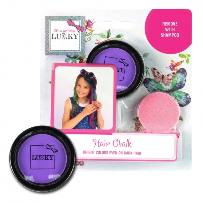 Craie pour cheveux Lukky avec applicateur violette