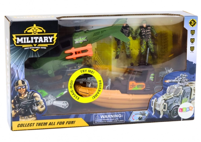 Ensemble de jeu militaire avec figurines et accessoires