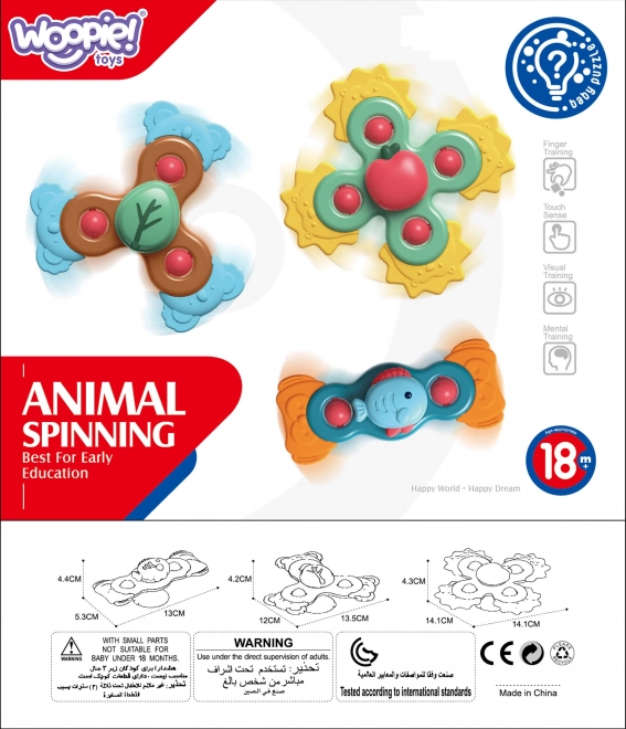 Woopie spinners sensoriels éducatifs pour enfants 3 en 1 en couleurs vives
