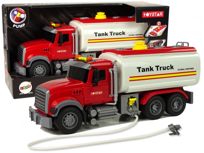 Camion-citerne blanc Bruits Lumières