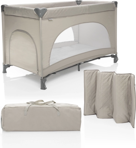 Lit parapluie pliant Lely, Beige Sable