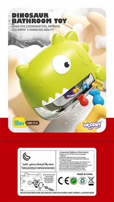 Jouet de bain dinosaure à bulles vert