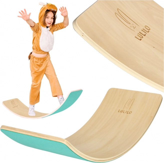 Planche d’équilibre en bois avec feutre Lulilo AJLO – Turquoise