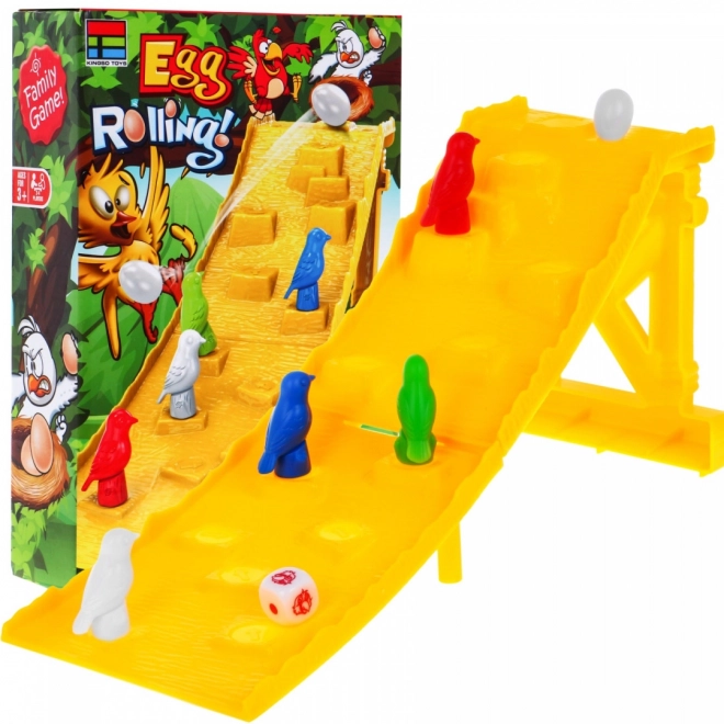 Jeu de société "Œuf tombant" pour enfants 3+ Course d'oiseaux + 4 pions + dés + figurine œuf